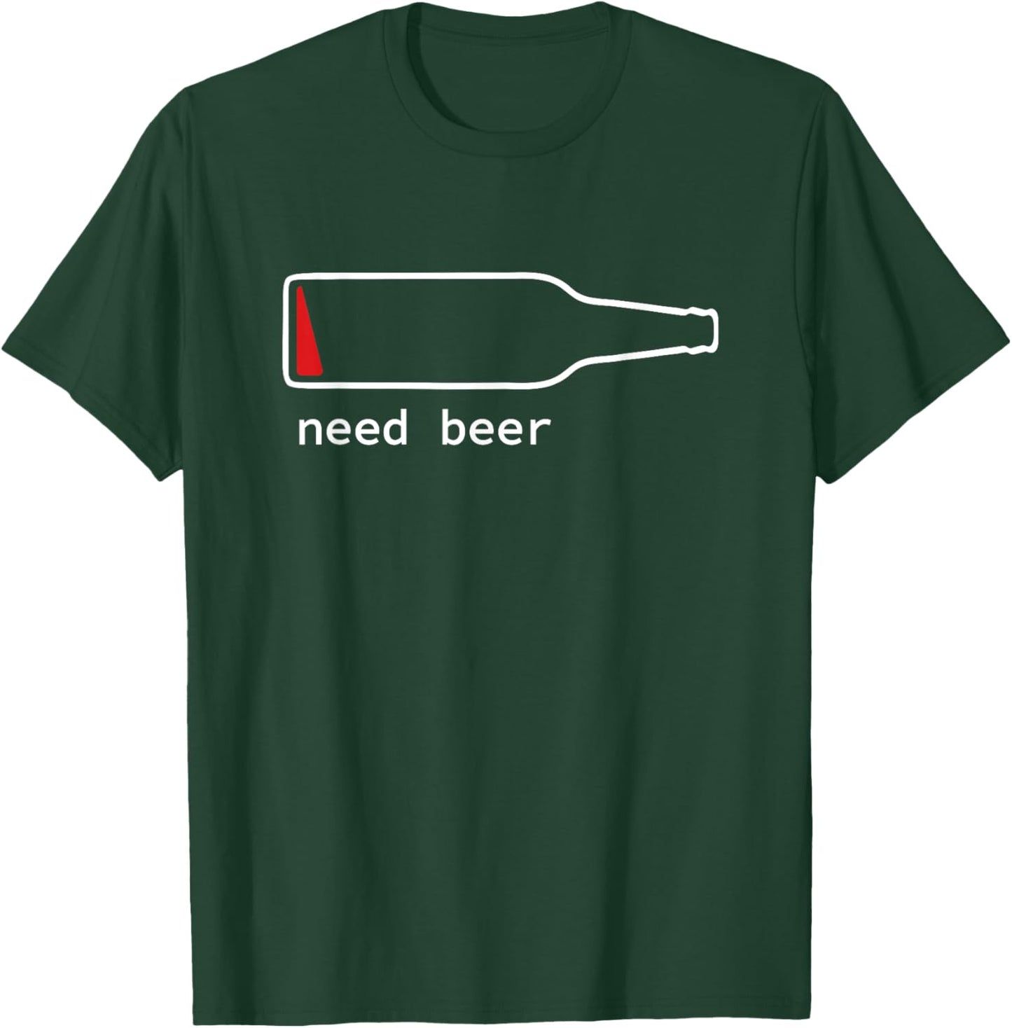 Funny Drinking Guy Stuff Low Battery Need Beer T-Shirt - T-Shirt | Forest