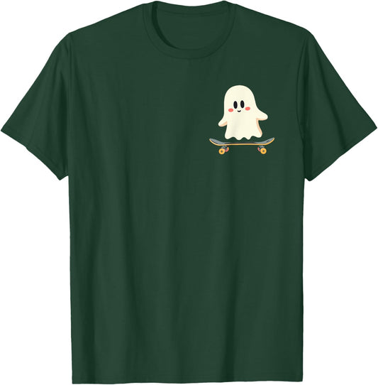 Ghost Skateboard Retro Halloween Costume T-Shirt - T-Shirt | Forest