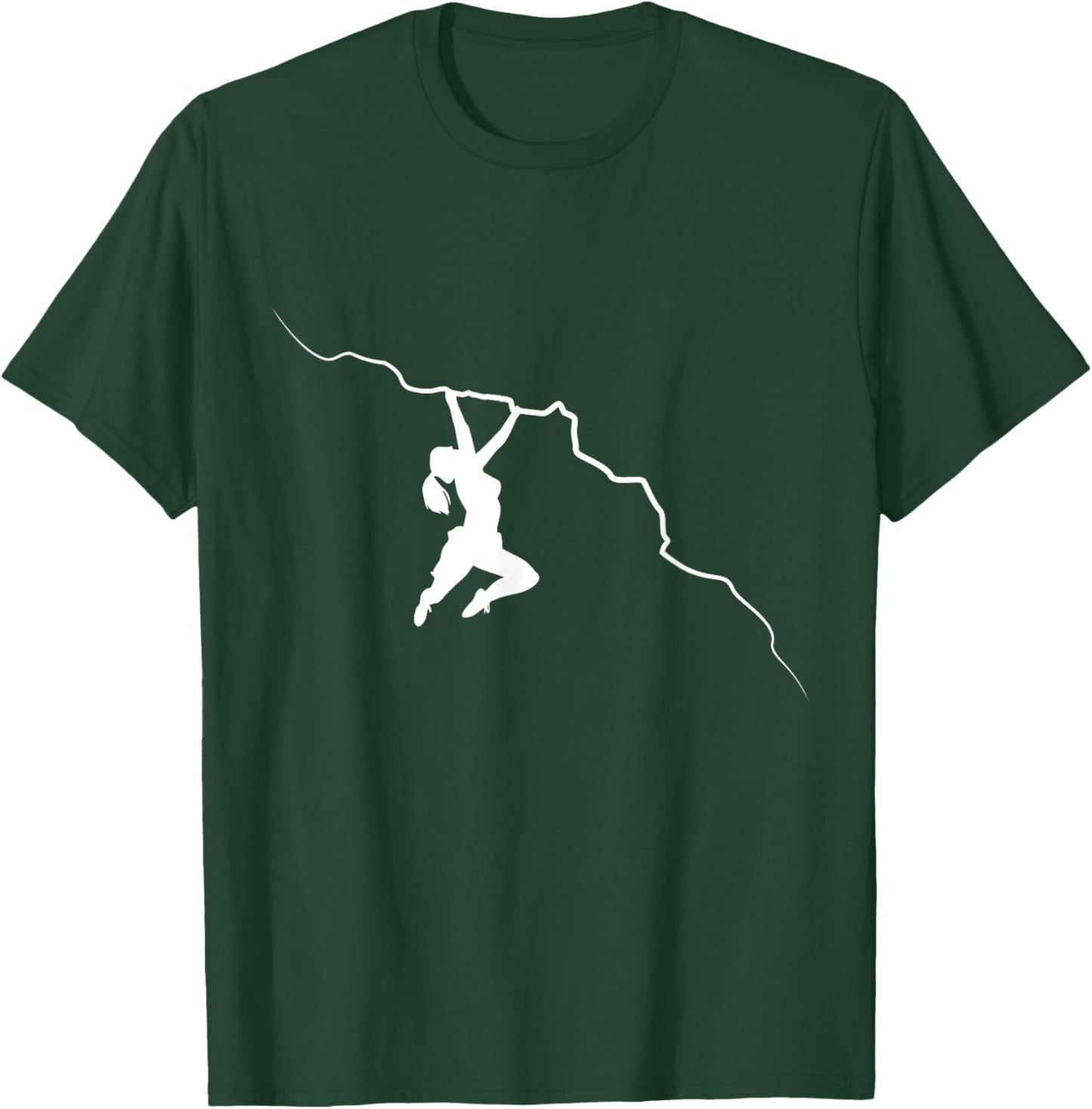 Simple Drawn line art Bouldering Rock Climbing Girl T-Shirt - T-Shirt | Forest
