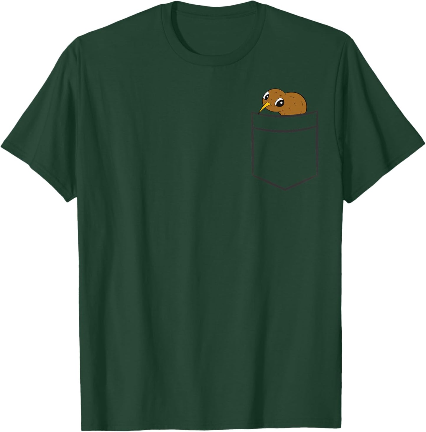 Kiwi In A Pocket Funny Kiwi Bird T-Shirt - T-Shirt | Forest