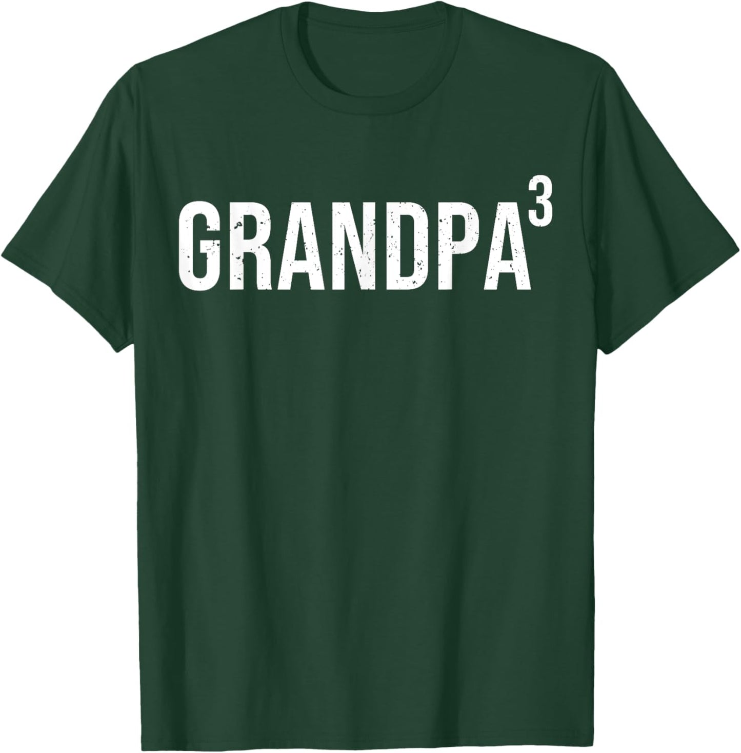 Grandpa of 3 Grandkids Grandchildren 3rd Time Grandpa Cubed T-Shirt - T-Shirt | Forest