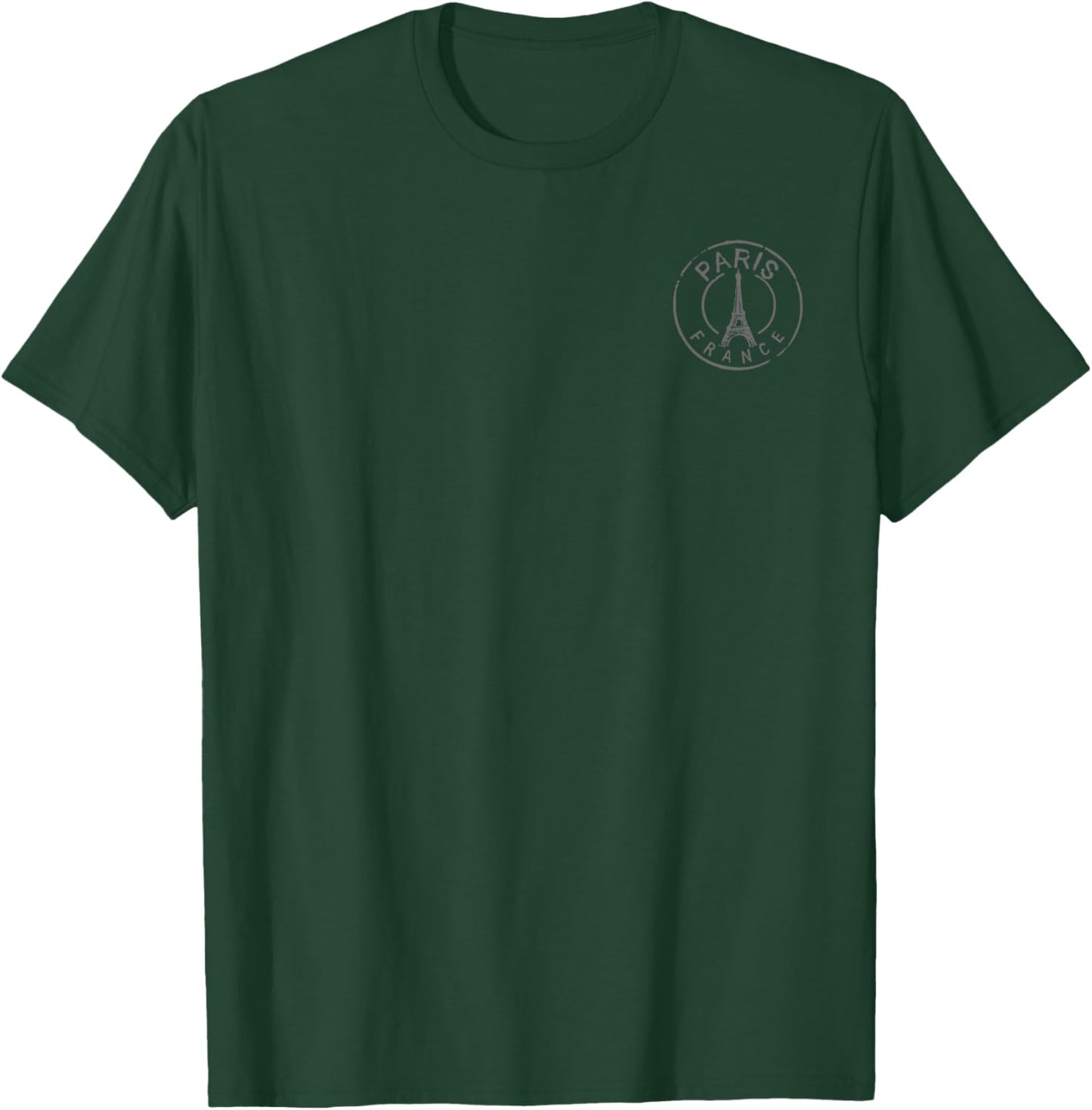 Vintage Retro Paris France Eiffel Tower 14th of July Pocket T-Shirt - T-Shirt | Forest