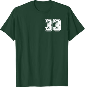 Number 33 Shirt #33 Player Sports Team Men Women Kids T-Shirt - T-Shirt | Forest
