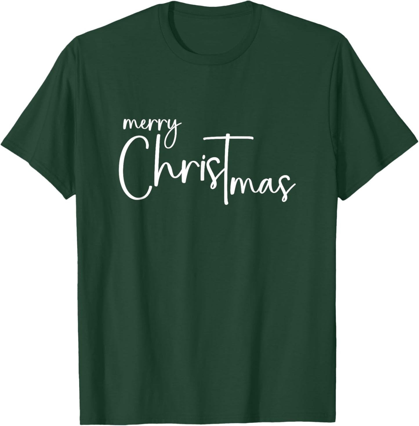 Merry Christ Mas Christmas Begins With Christ Xmas T-Shirt - T-Shirt | Forest