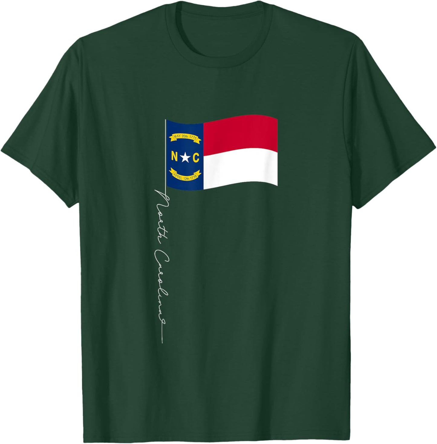 North Carolina Signature Flag Pole - North Carolinian Flag T-Shirt - T-Shirt | Forest