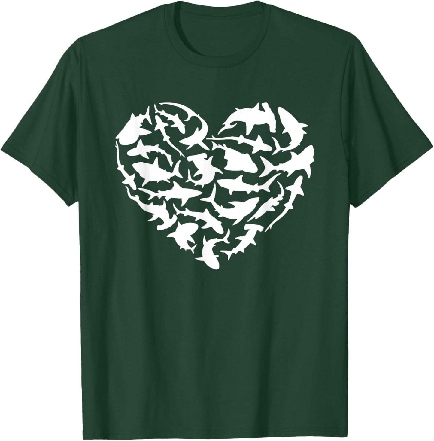 Shark Heart I Love Sharks Shark T-Shirt - T-Shirt | Forest