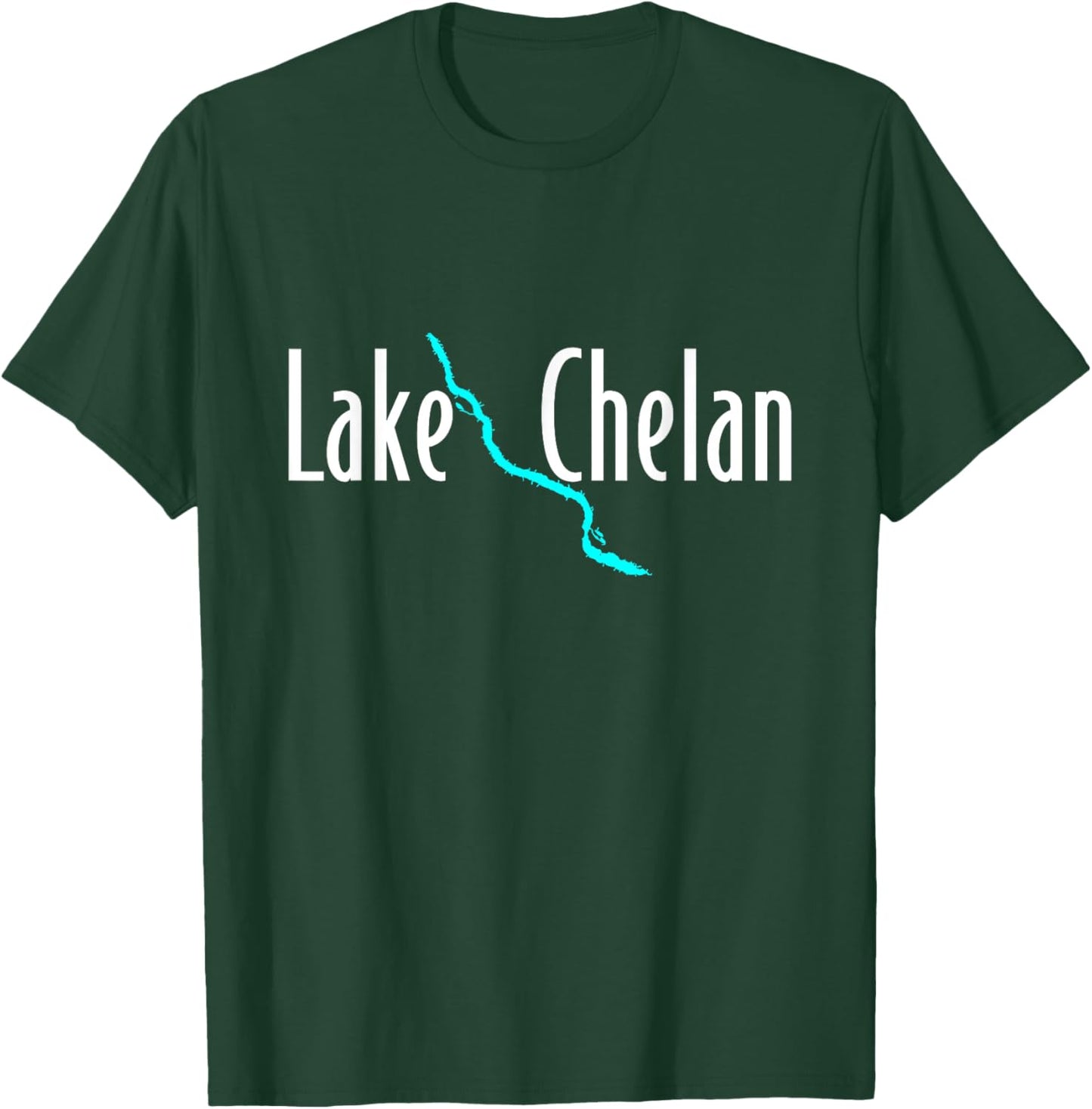Minimalist Lake Chelan - Washington T-Shirt - T-Shirt | Forest
