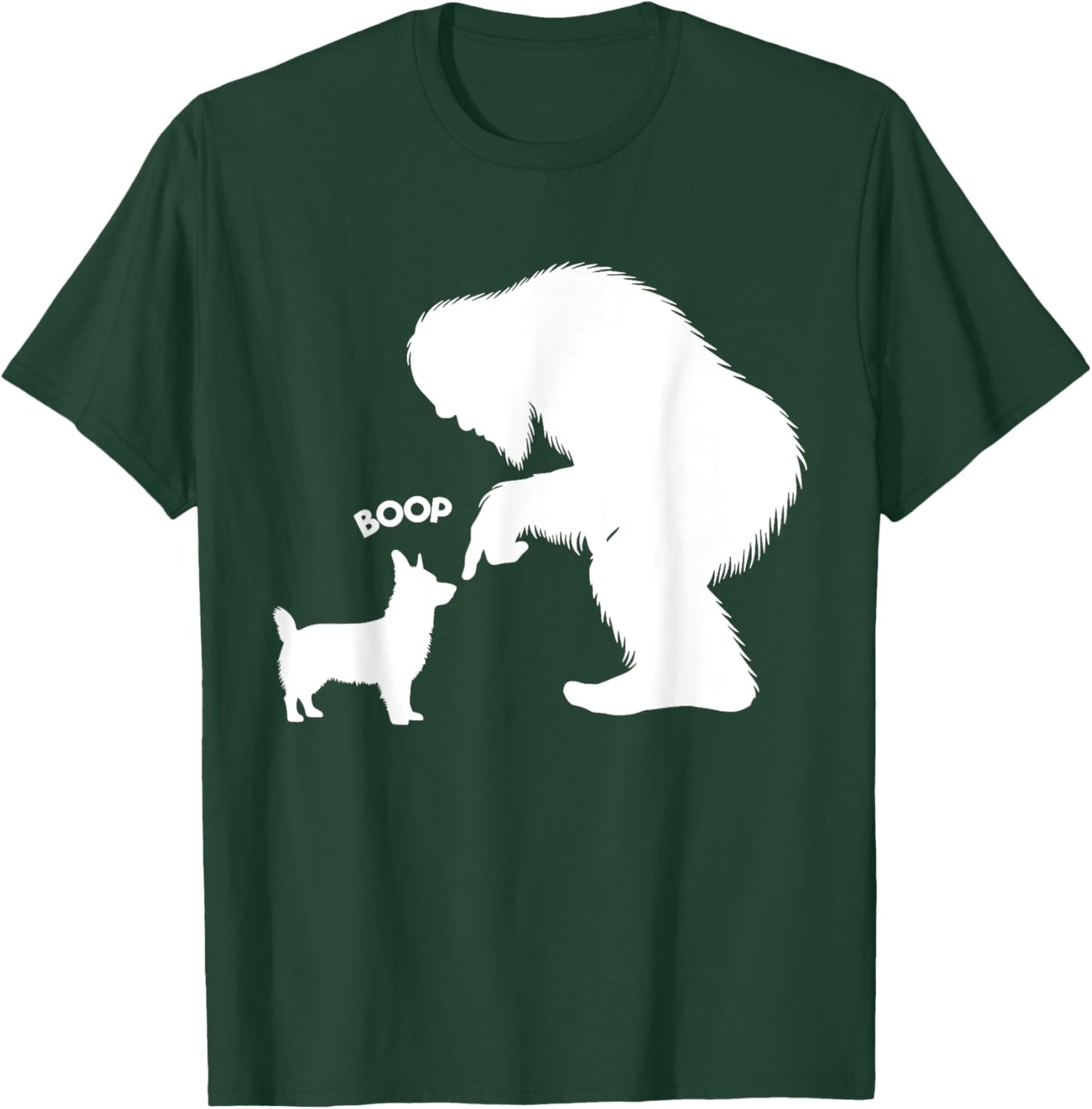 Funny Bigfoot Sasquatch Corgi Boop T-Shirt - T-Shirt | Forest