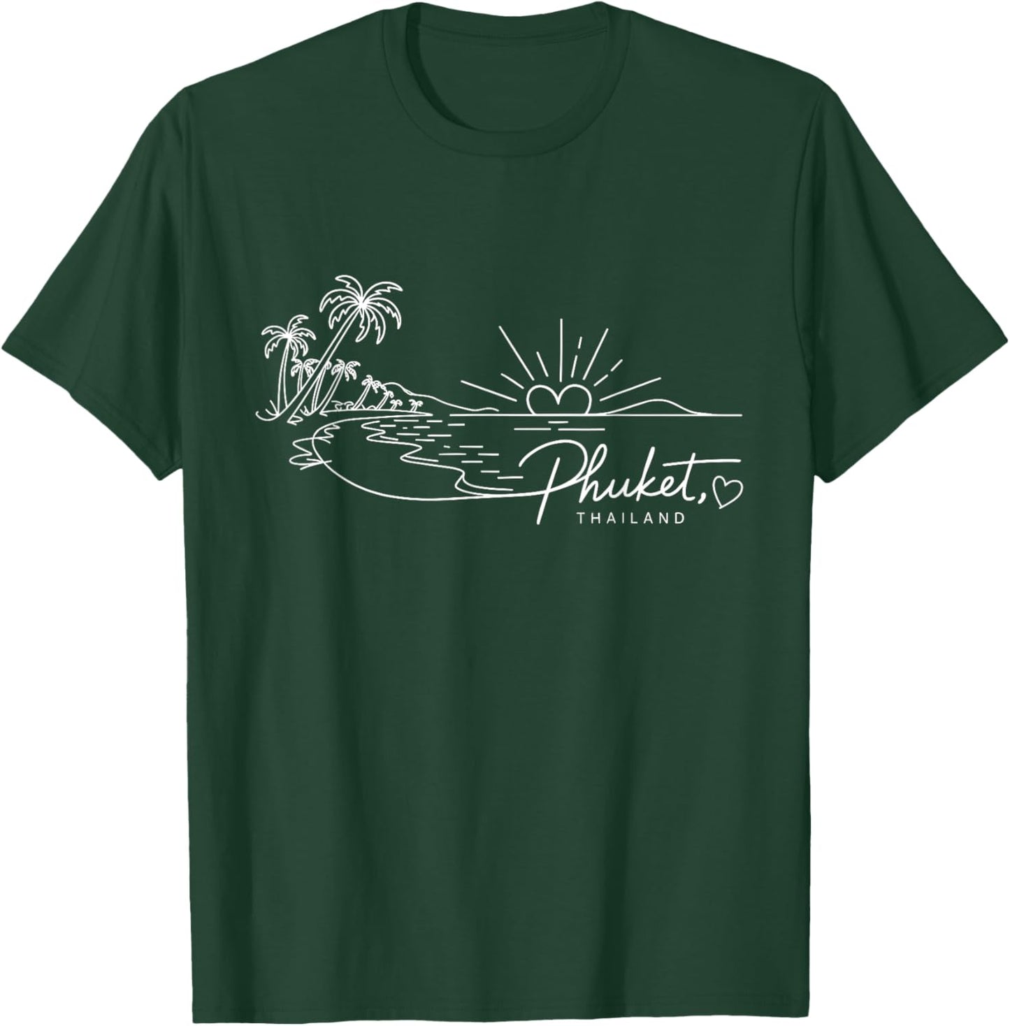 Phuket Thailand Signature Heart Art - Romantic Souvenir T-Shirt - T-Shirt | Forest