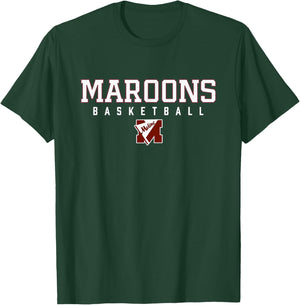 Moline Maroons Logo Basketball HS T-Shirt - T-Shirt | Forest