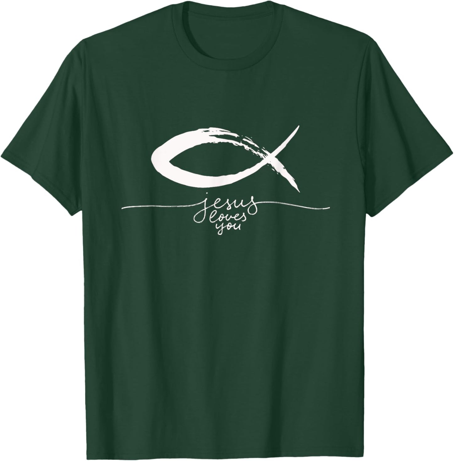 Ichthys Sign Jesus Fish Christ Christian Faith Symbol T-Shirt - T-Shirt | Forest