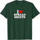I Love Heart Spreadsheets Simple Cute Funny Office Admin T-Shirt - T-Shirt | Forest