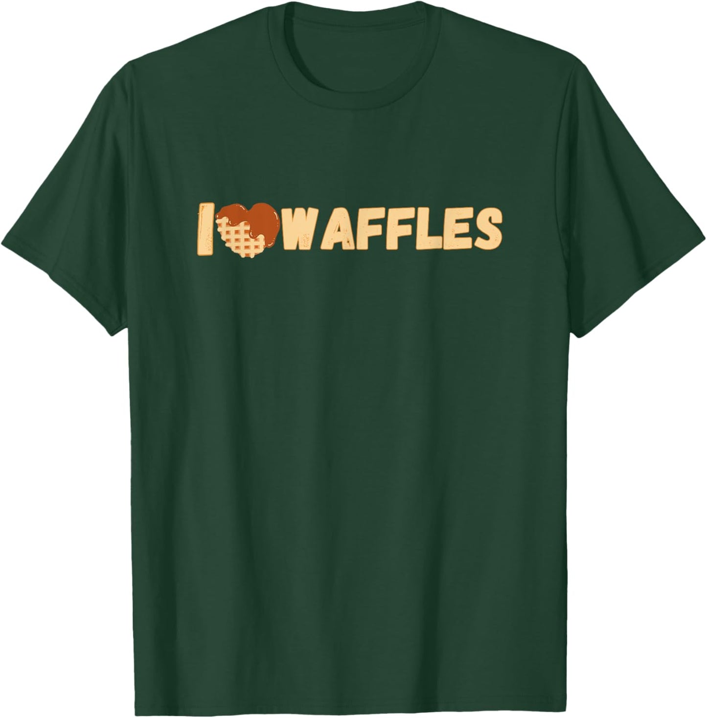 I Love Waffles | Heart-Shaped Chocolate Waffle T-Shirt - T-Shirt | Forest