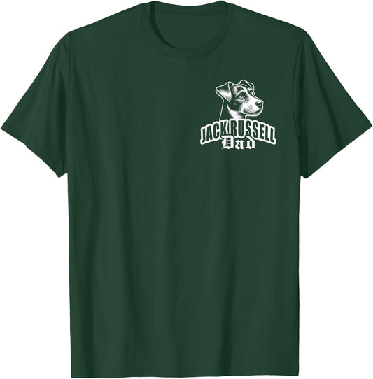 Jack Russell Dad with Cute Dog Head on Chest T-Shirt - T-Shirt | Forest
