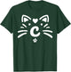 Monogram Initials Letter C Cat Cute Paw Print Kitten Lovers T-Shirt - T-Shirt | Forest