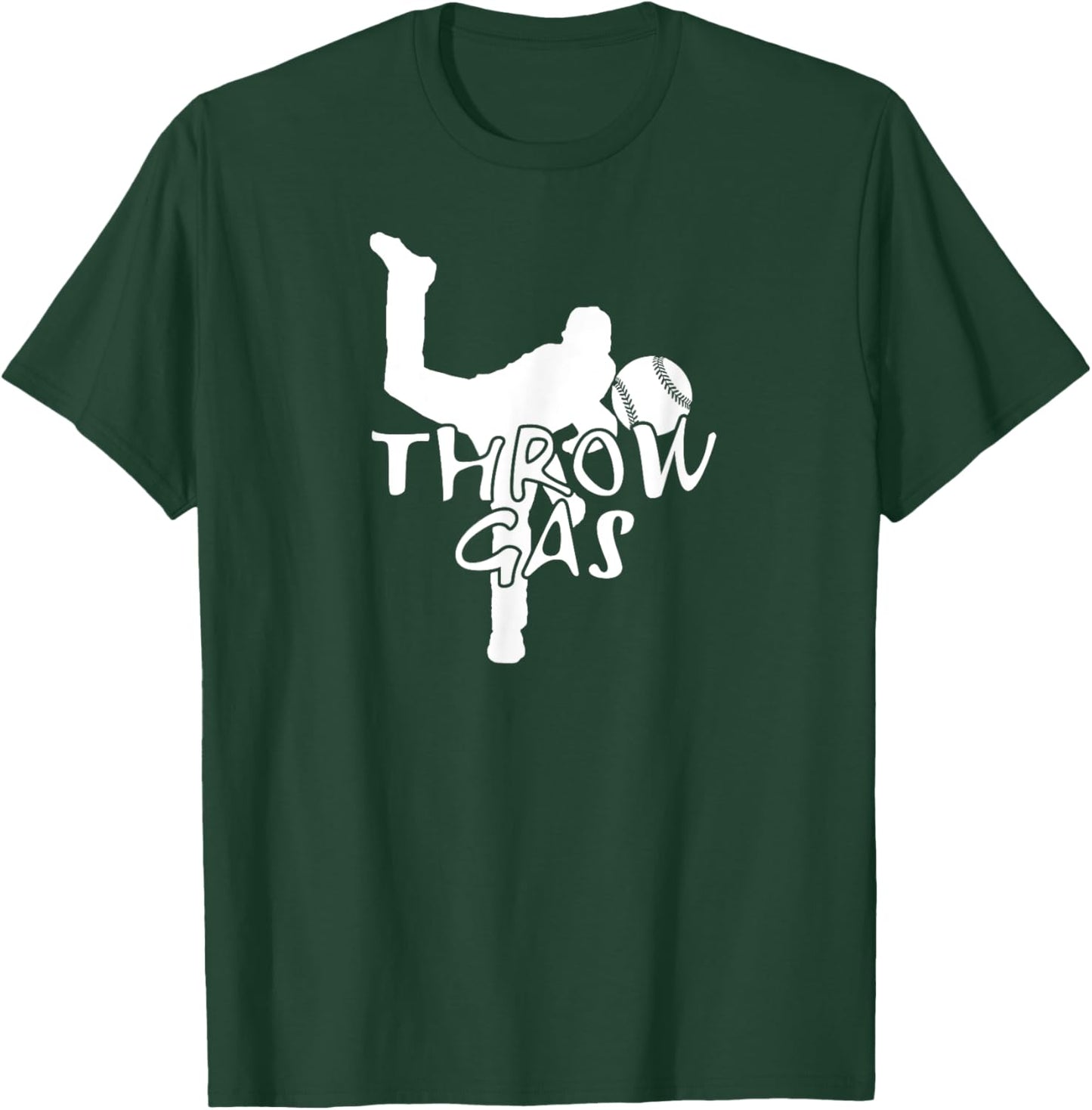 Baseball Pitcher Throw Gas Fastball Velocity Pitching Gifts T-Shirt - T-Shirt | Forest