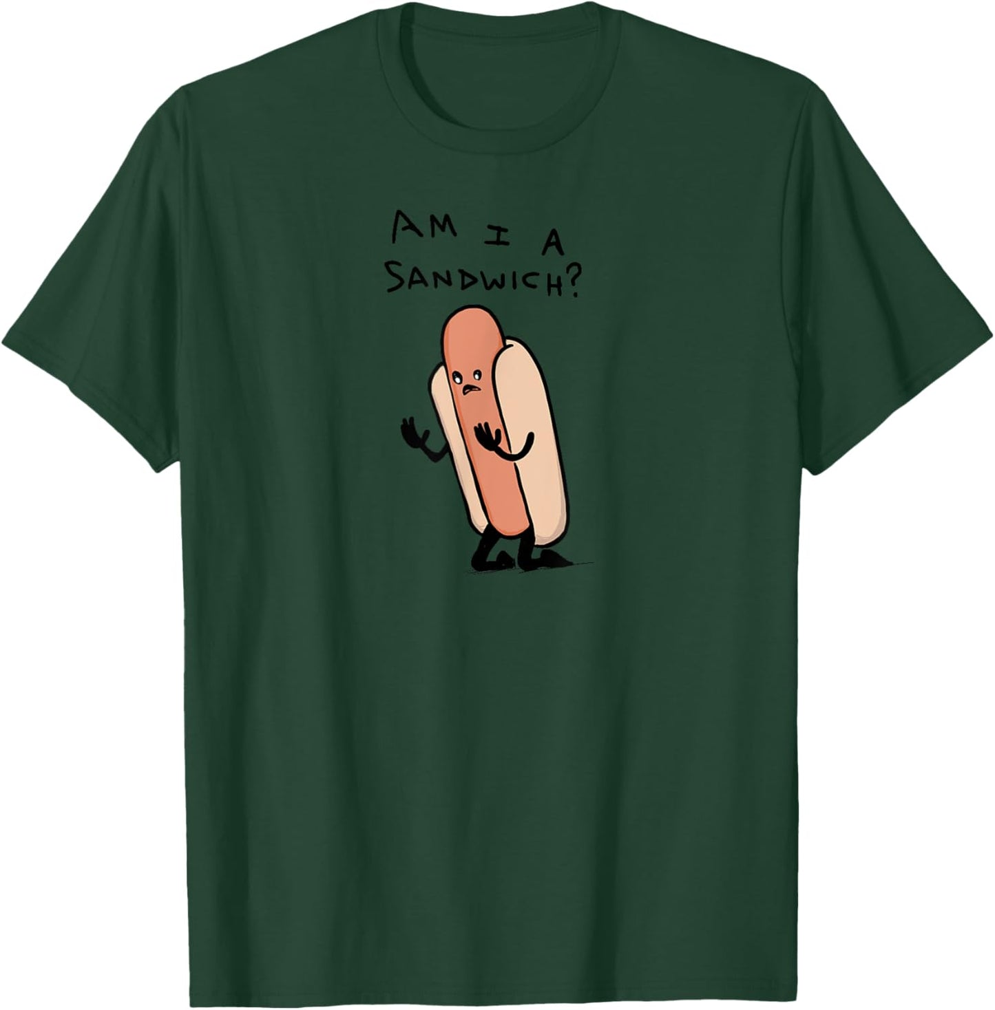 Threadless Nathan W. Pyle Am I A Sandwich? Graphic T-Shirt - T-Shirt | Forest