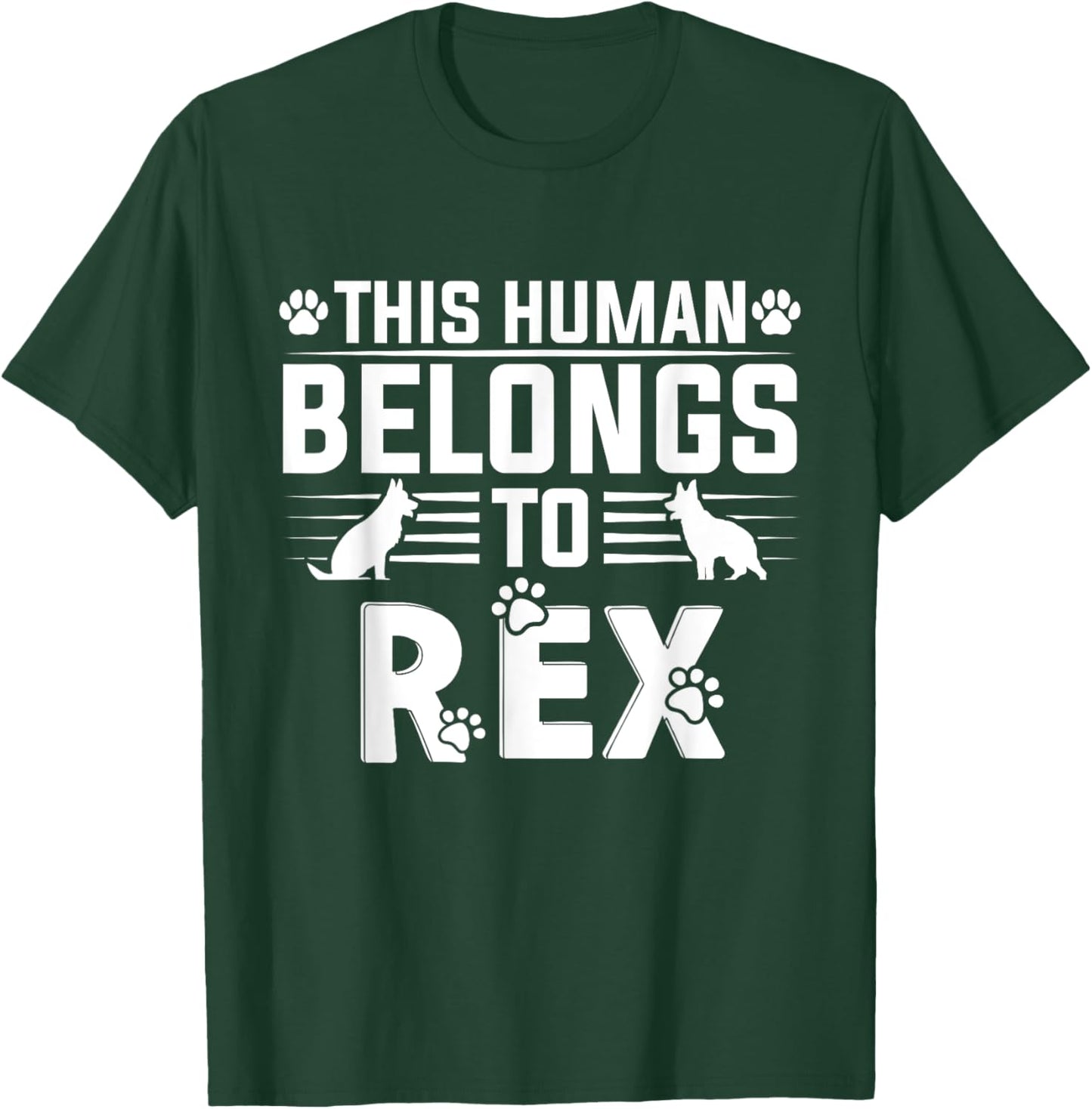 Dog Name Rex Personalised Gift Pet Dog Name Rex T-Shirt - T-Shirt | Forest