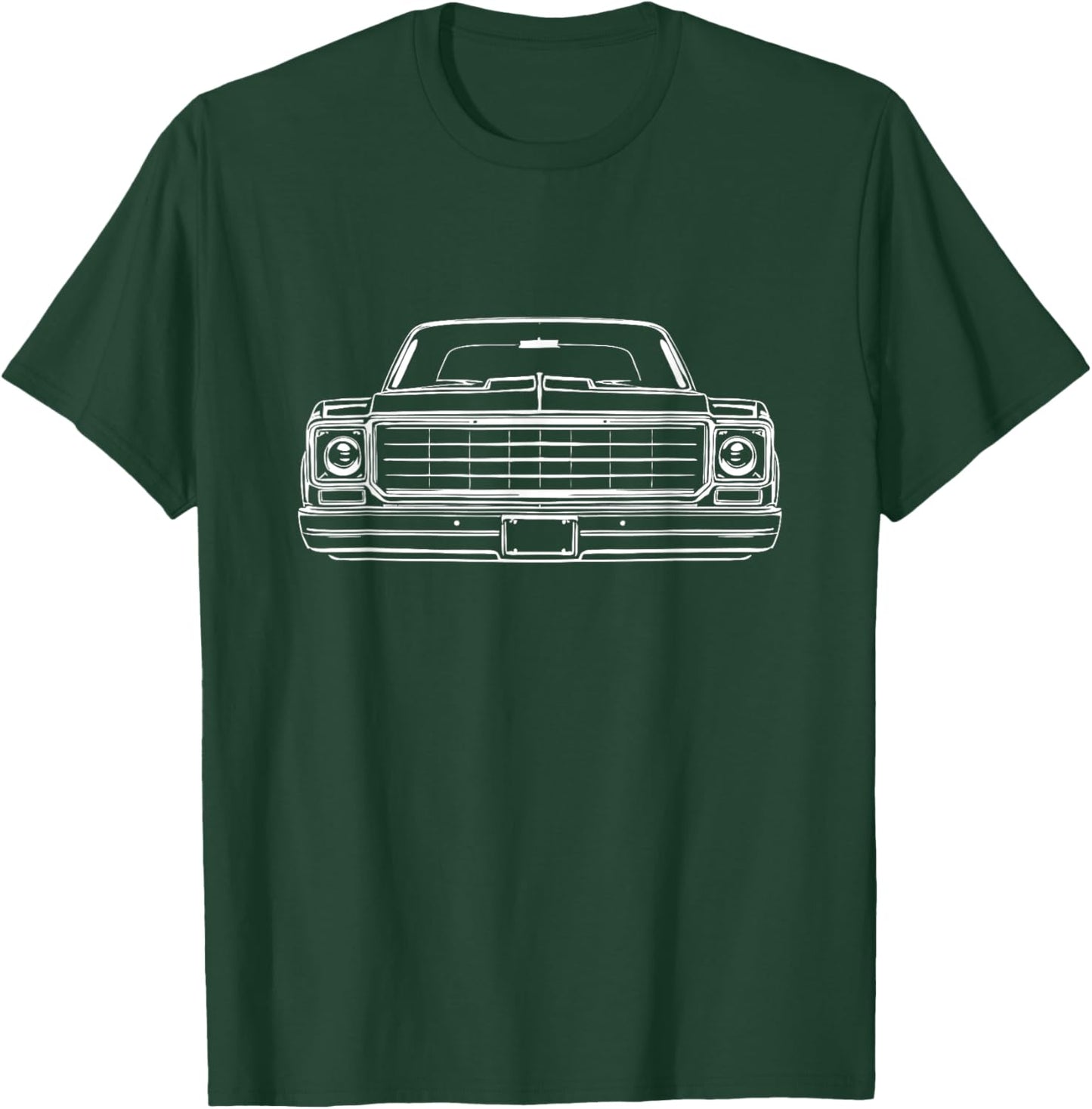 73-87 Squarebody Grill Silhouette Round Eye Squarebody Truck T-Shirt - T-Shirt | Forest