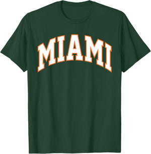 Retro Miami Men Miami Women Vintage Classic Orange Green FL T-Shirt - T-Shirt | Forest