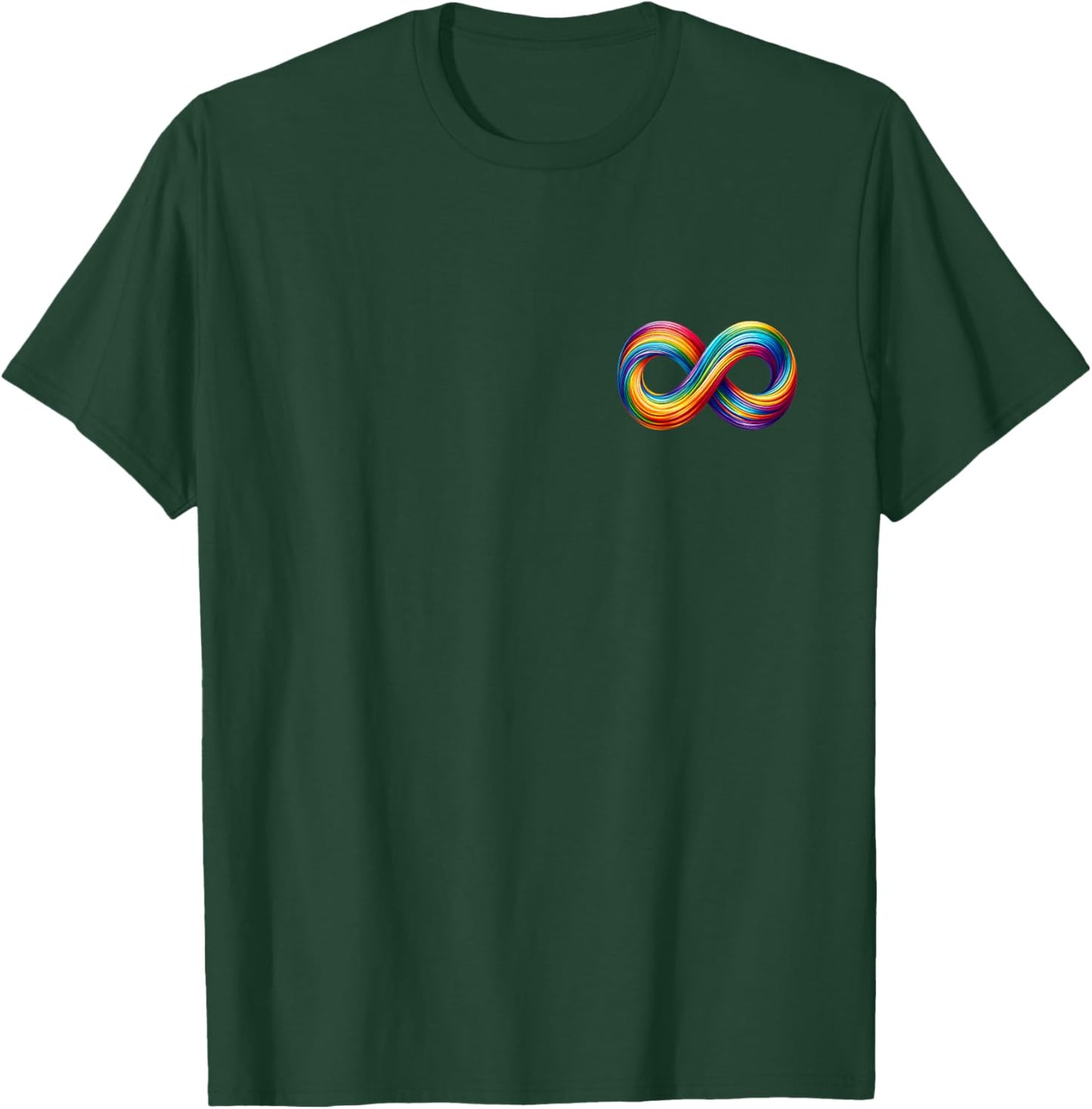 Neurodiversity Infinity Sign Rainbow Symbol Autism Awareness T-Shirt - T-Shirt | Forest
