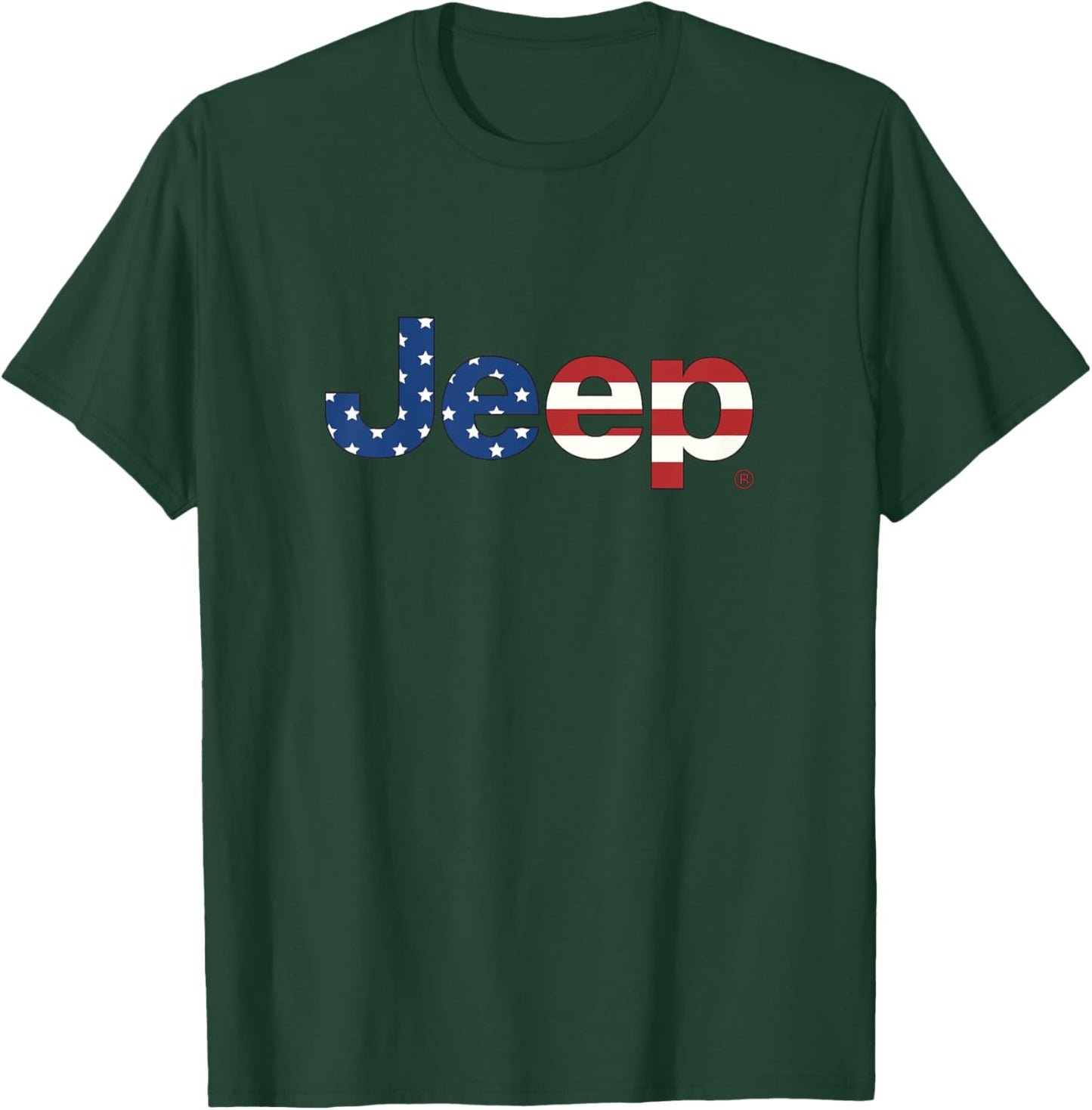Kids Jeep Flag Wordmark Logo Officially Licensed T-Shirt - T-Shirt | Forest