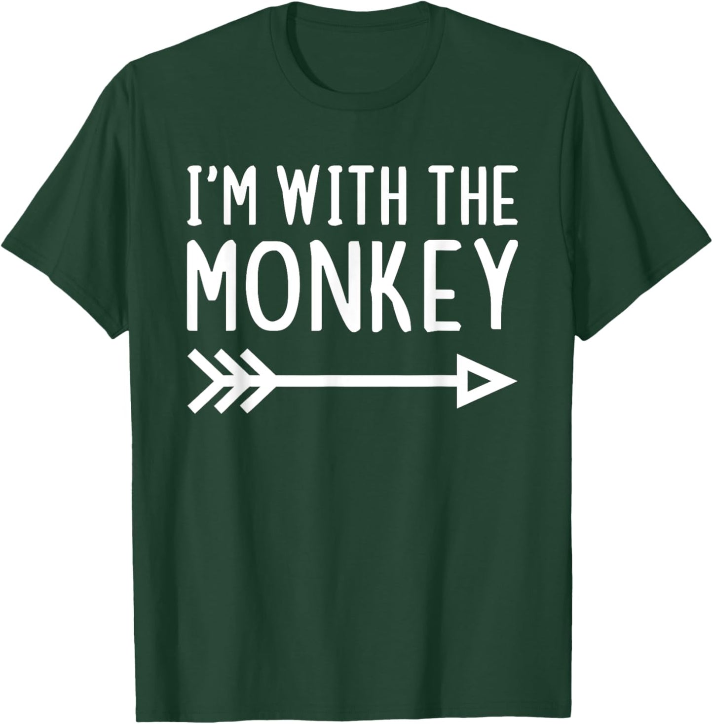 I'm With The Monkey Funny Matching Halloween Couple Costume T-Shirt - T-Shirt | Forest