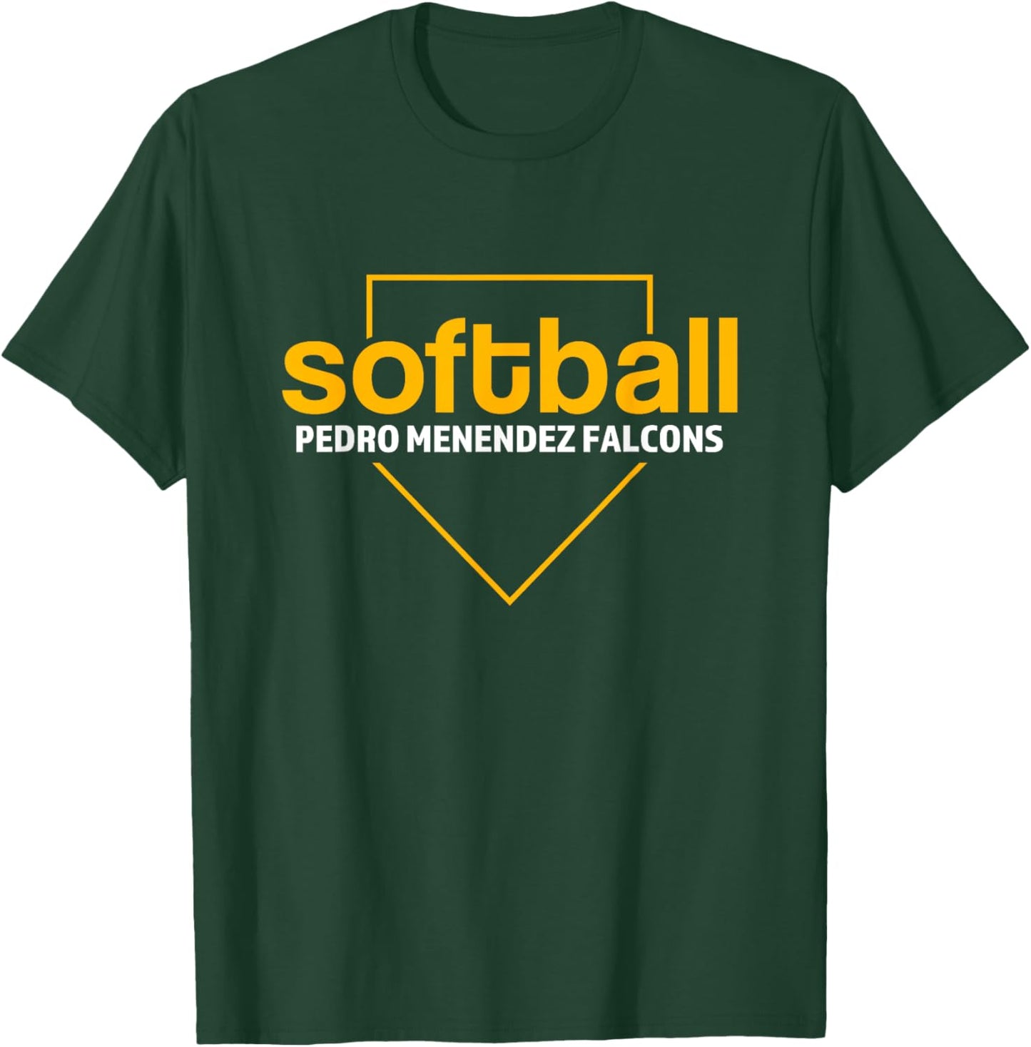 Pedro Menendez Falcons Softball Home Plate T-Shirt - T-Shirt | Forest