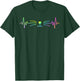 Colorful Heartbeat Cat Lover Animal Silhouette Cute Cat T-Shirt - T-Shirt | Forest