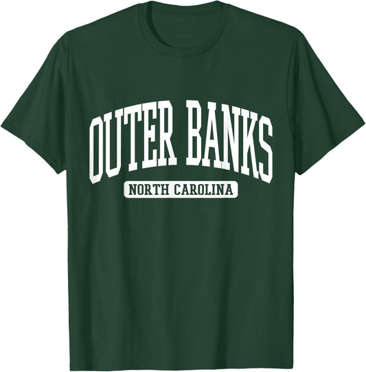 Outer Banks North Carolina Souvenir Beach, Retro, Vintage T-Shirt - T-Shirt | Forest