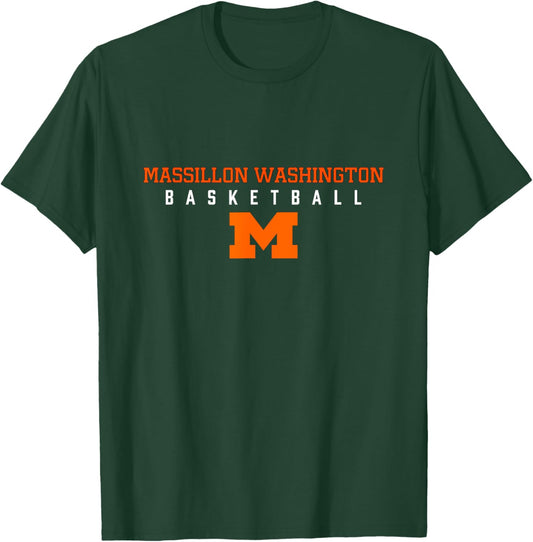 Massillon Tigers Logo Basketball HS T-Shirt - T-Shirt | Forest