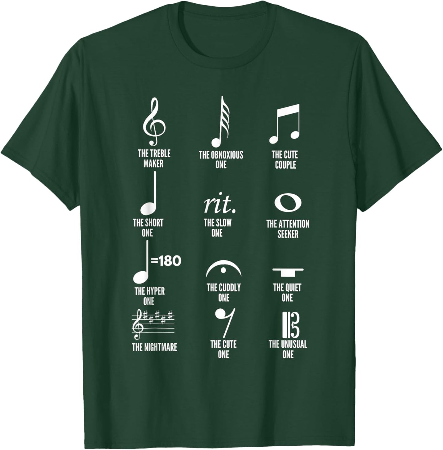 Musical Notes Symbol Definition Funny Musician Bands T-Shirt - T-Shirt | Forest