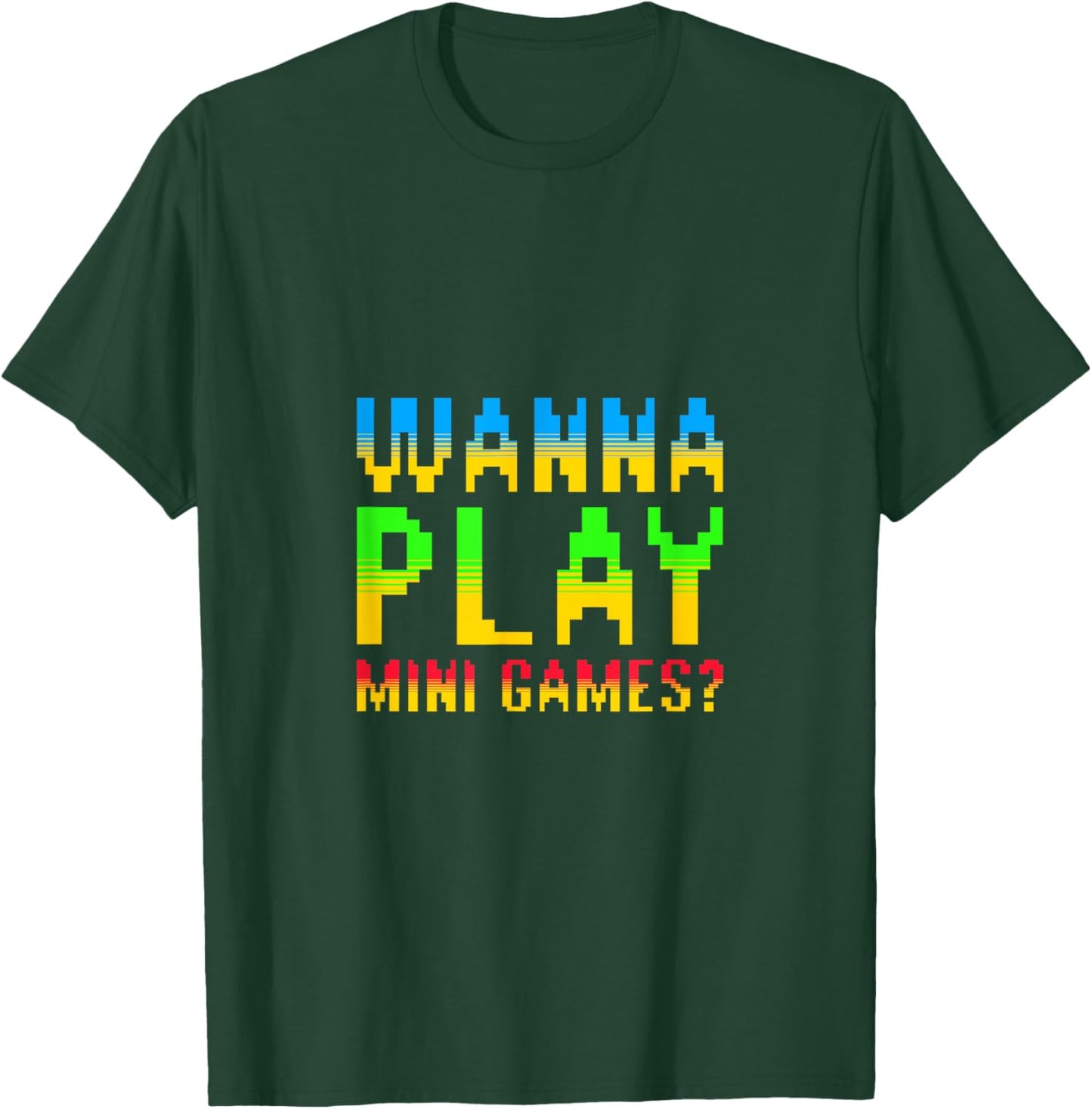 Wanna Play Mini Games? Retro Arcade Gamer Meme Monkey T-Shirt - T-Shirt | Forest