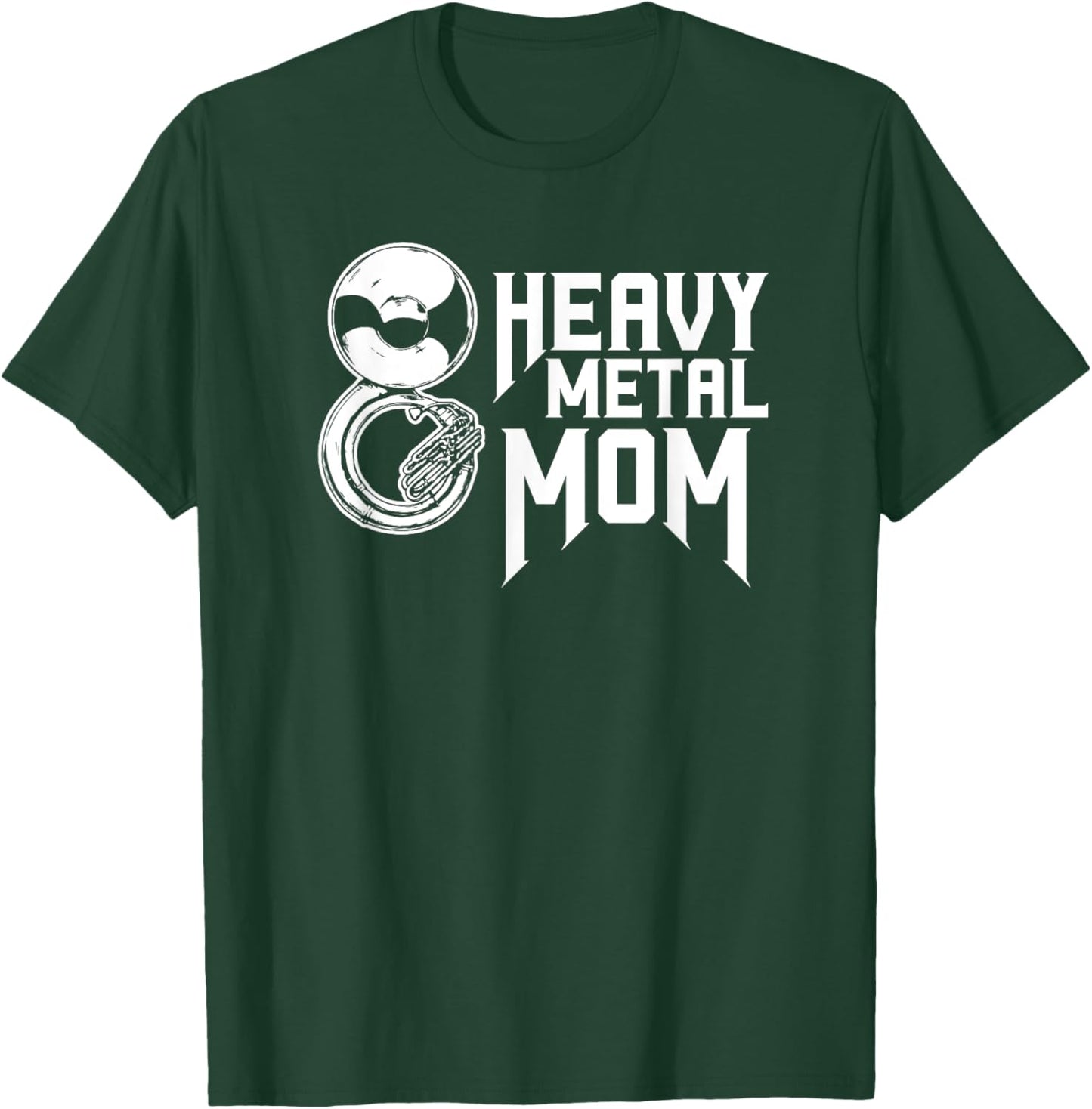 Vintage Heavy Metal Mom Tuba Sousaphone Marching Band Mom T-Shirt - T-Shirt | Forest