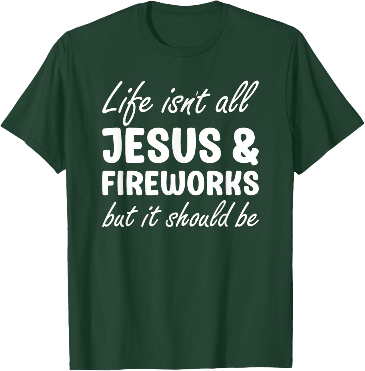 Fireworks or Women I Love Fireworks and Jesus T-Shirt - T-Shirt | Forest