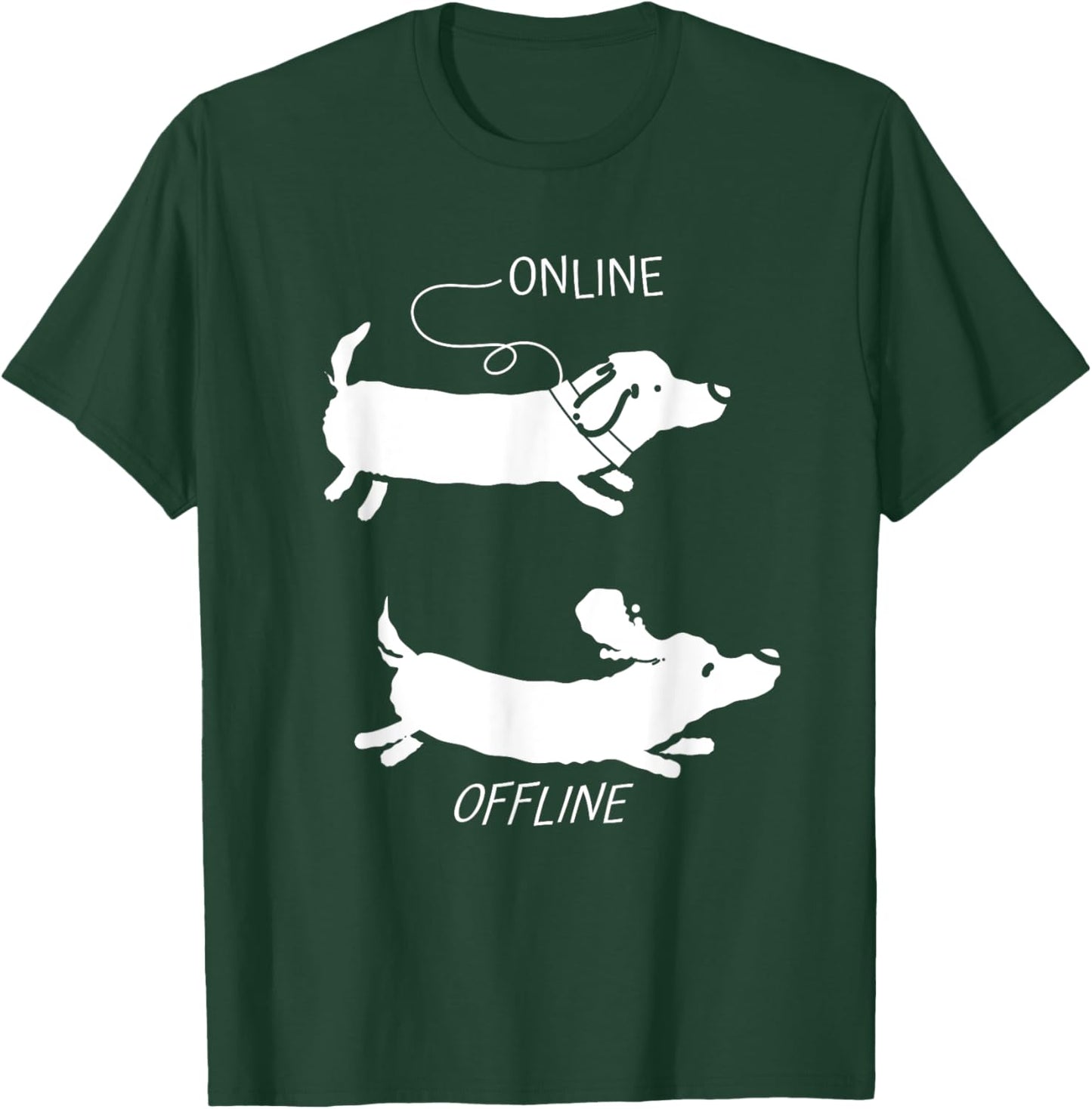 Rough-haired Dachshund Online Offline Dog Dachshund T-Shirt - T-Shirt | Forest