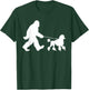 Bigfoot Walking a Dog Funny Standard Poodle Lovers Dog Dad T-Shirt - T-Shirt | Forest
