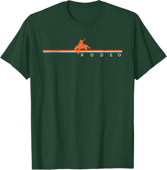 Rodeo Western Country Vintage Cowboy Horse Riding Sunset T-Shirt - T-Shirt | Forest