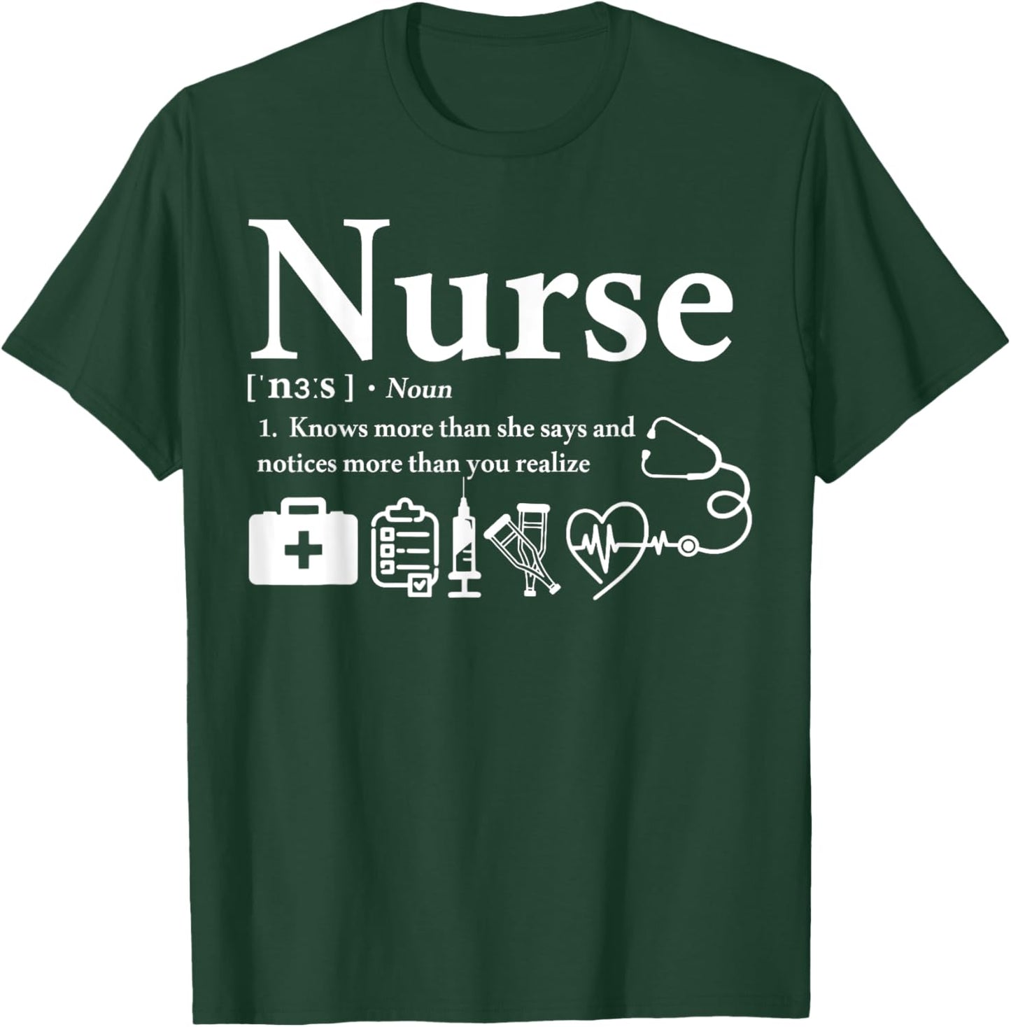 Retro Nurse Definition Women Nurse Week Nicu Icu Rn Er T-Shirt - T-Shirt | Forest