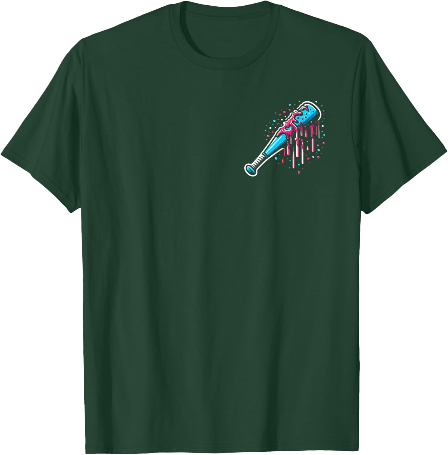 Baseball Home Plate Ice Cream Drip with Sprinkles 2 sides T-Shirt - T-Shirt | Forest