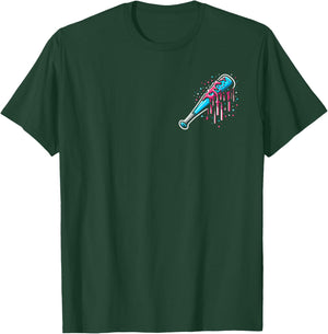 Baseball Home Plate Ice Cream Drip with Sprinkles 2 sides T-Shirt - T-Shirt | Forest