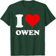 Red Heart I Love Owen T-Shirt - T-Shirt | Forest