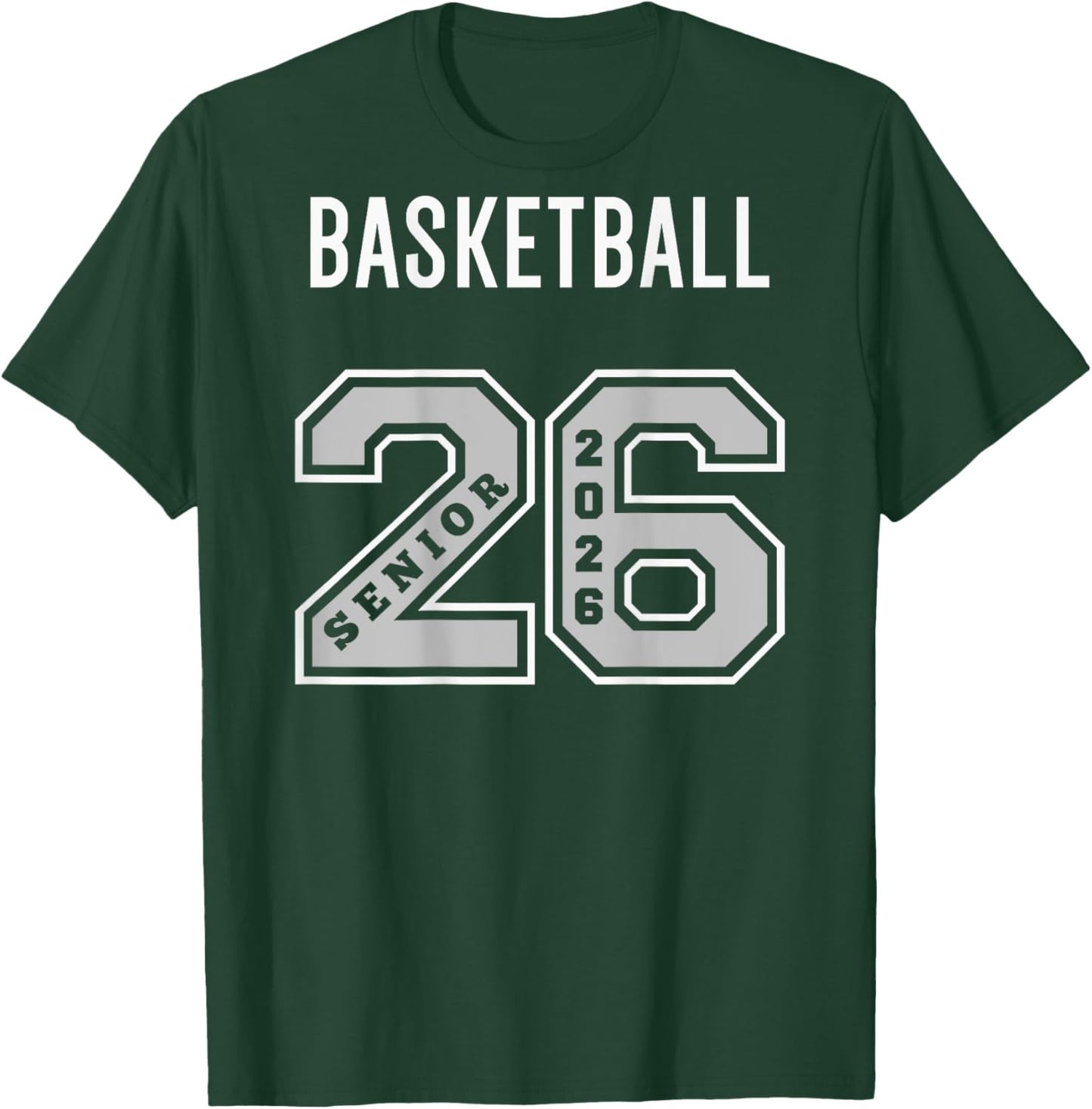 Basketball Senior 2026 ((back)) Basketball Senior Night 2026 T-Shirt - T-Shirt | Forest