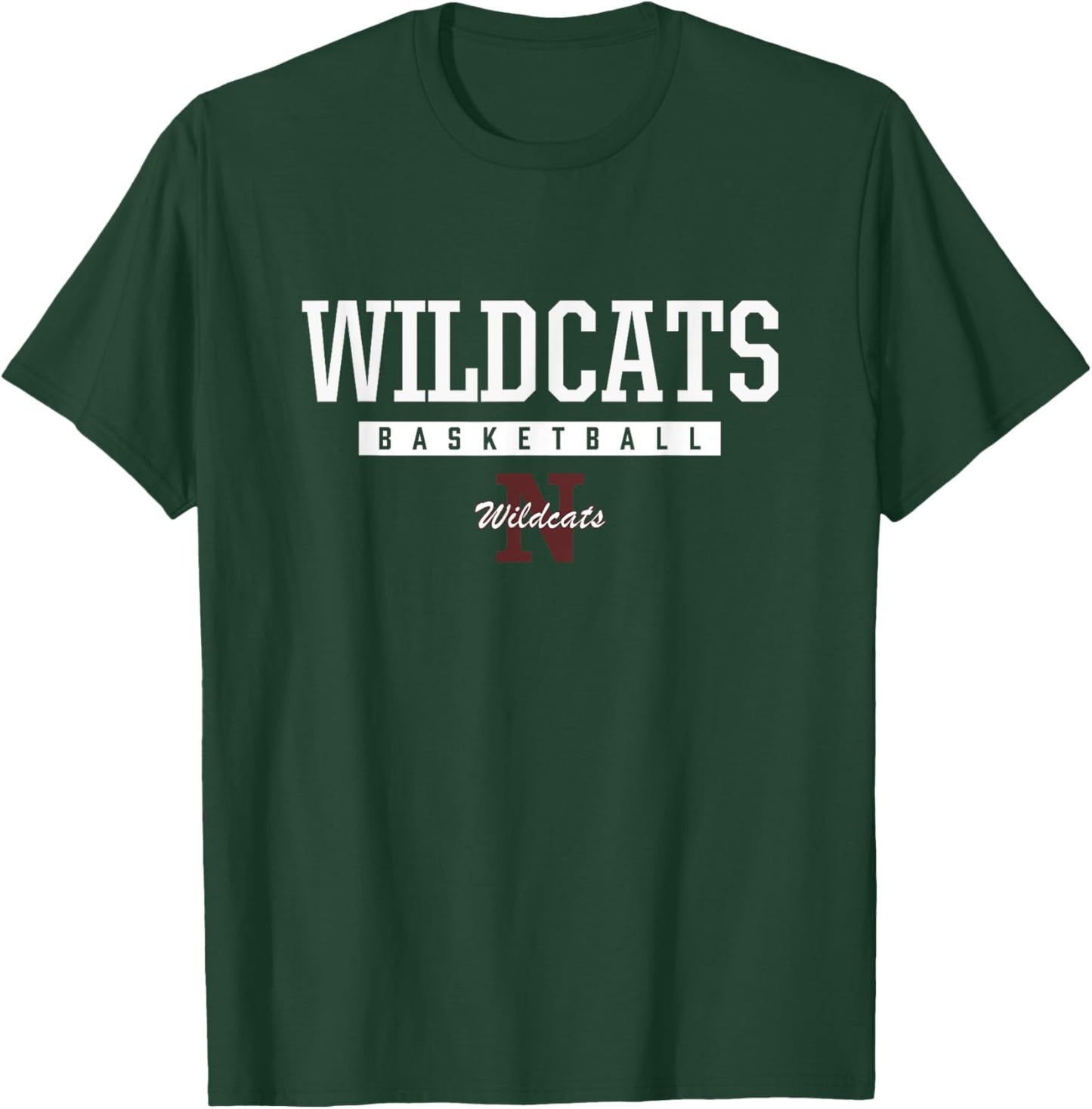 Newark Wildcats Logo Basketball HS T-Shirt - T-Shirt | Forest