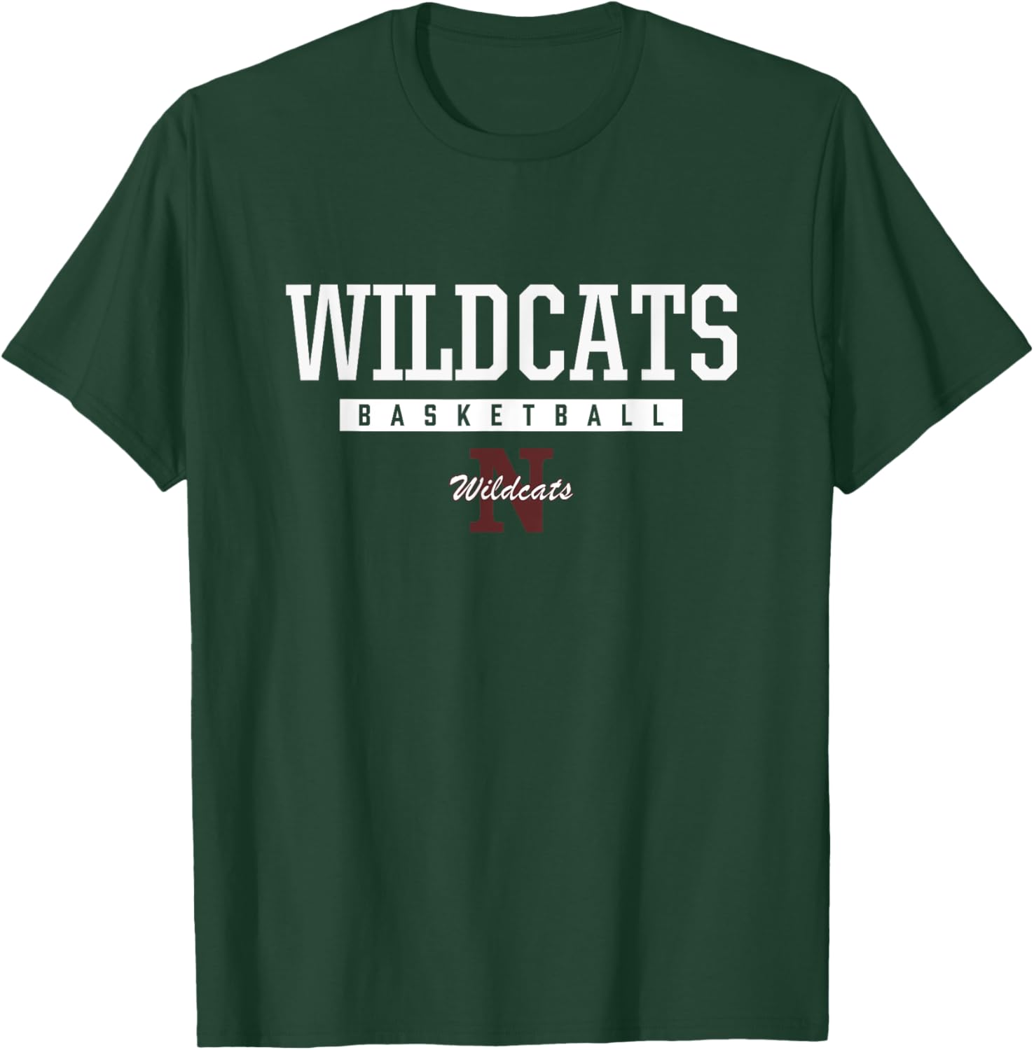 Newark Wildcats Logo Basketball HS T-Shirt - T-Shirt | Forest