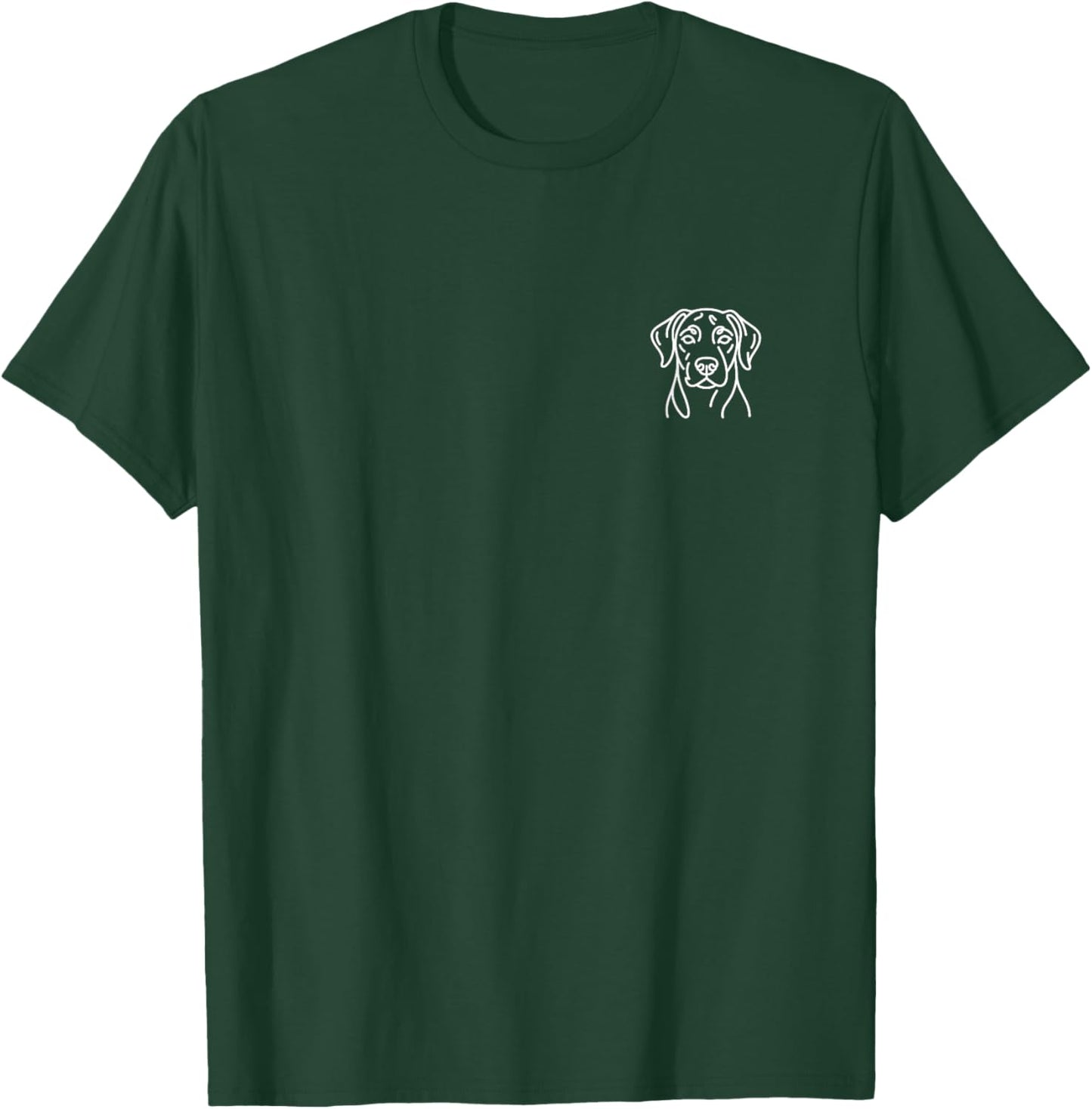 Rhodesian Ridgeback Minimalist Badge Patch Line Art T-Shirt - T-Shirt | Forest