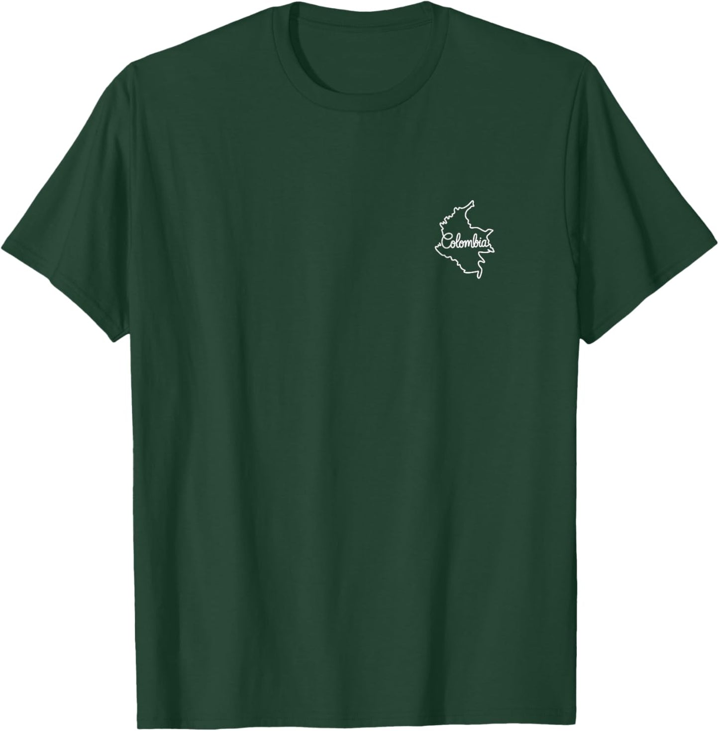 Colombia Minimalist Badge Patch Line Art T-Shirt - T-Shirt | Forest
