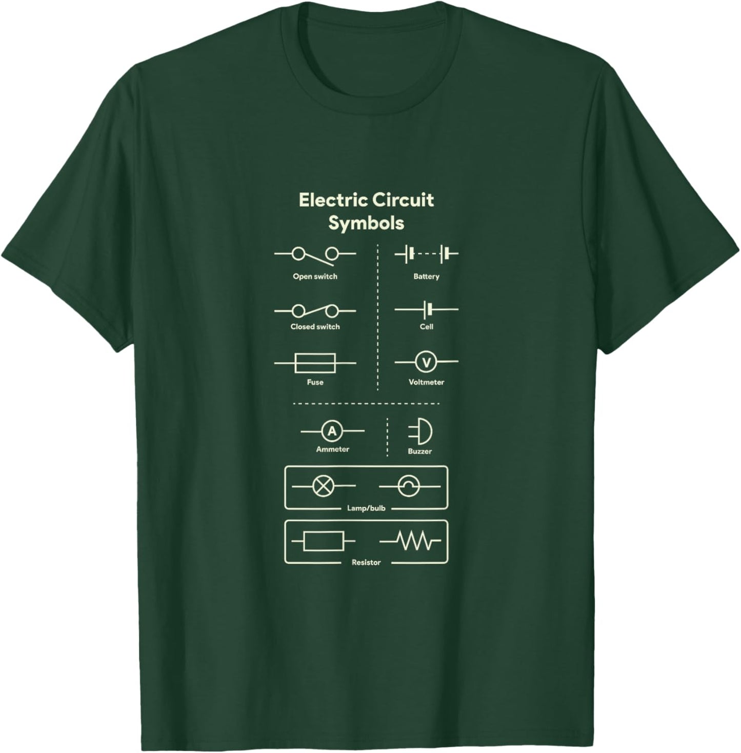 Electric Circuit Symbols T-Shirt - T-Shirt | Forest