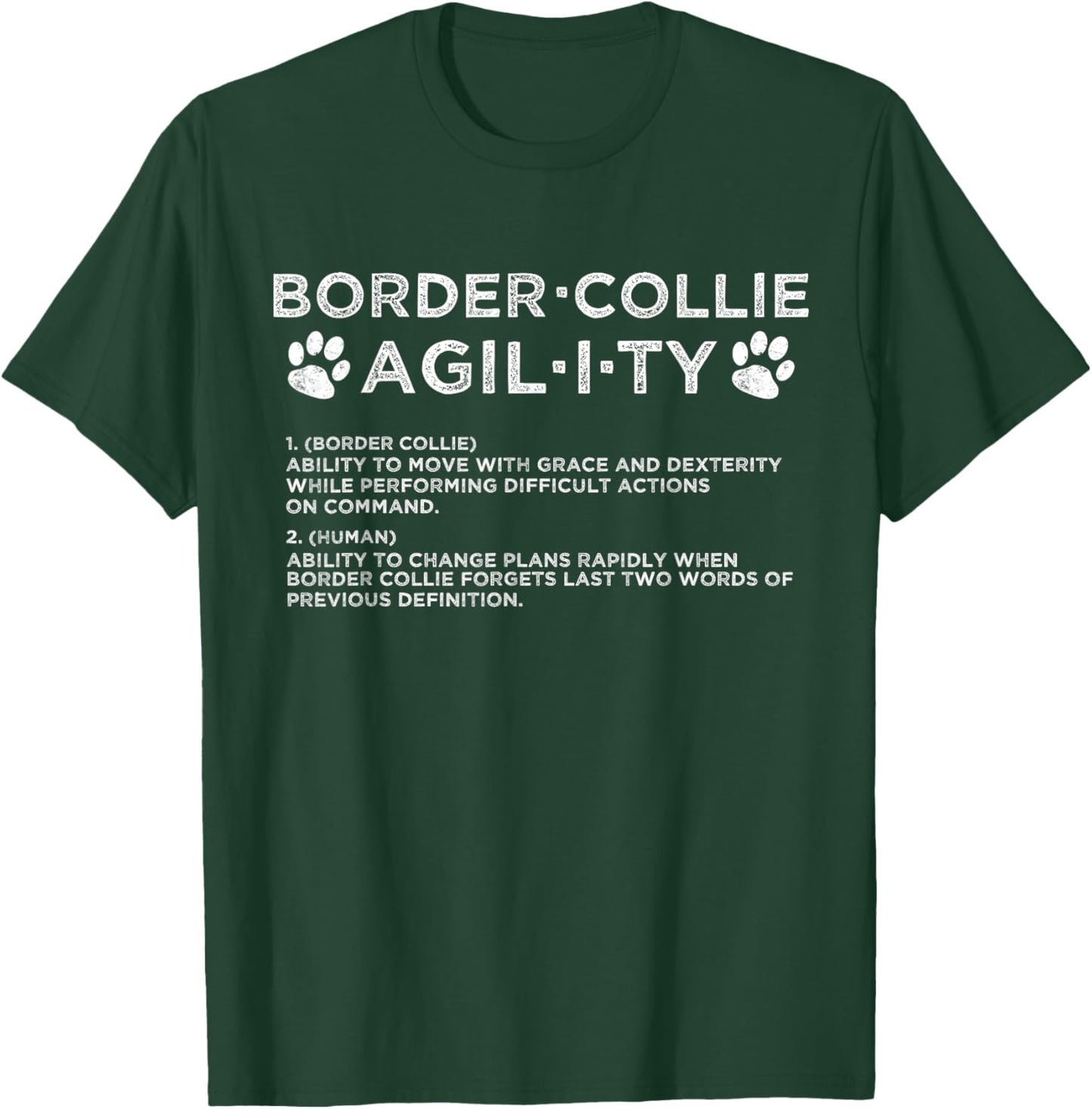 Funny Border Collie Dog Agility Training Men Women Kids T-Shirt - T-Shirt | Forest