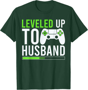 Husband Level Unlocked Est.2025 I Leveled Up To Husband T-Shirt - T-Shirt | Forest